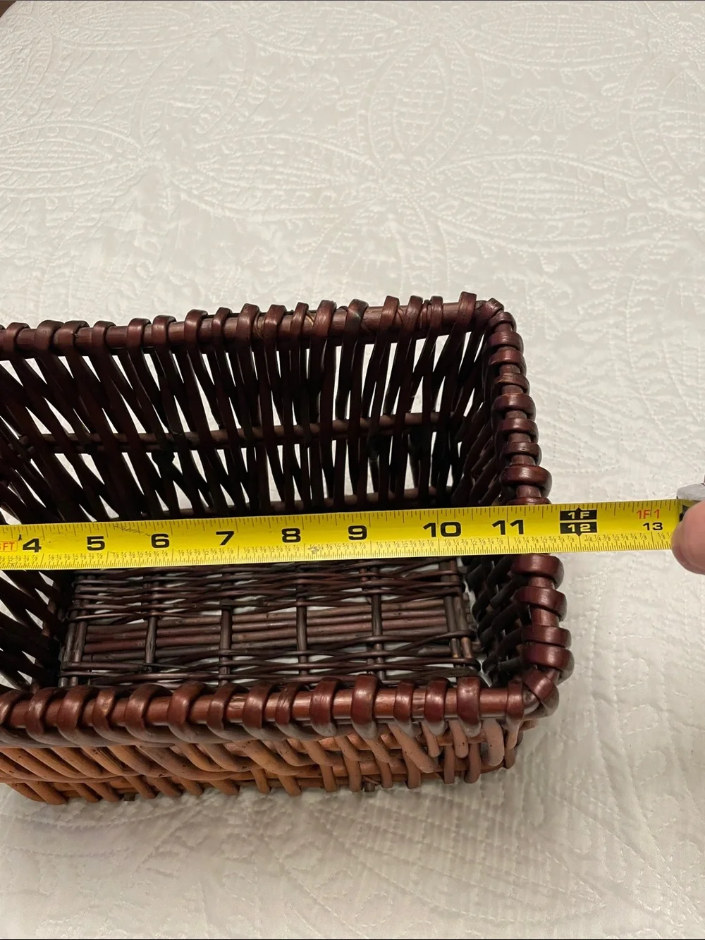 Auburn Woven Wicker Rectangular Basket Bin Storage Container Decor